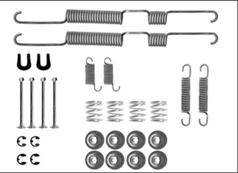 Image of HELLA Brake shoe fitting kit HELLA 8DZ 355 206-061