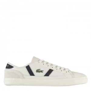 Image of Lacoste Sideline Leather Trainers - Wht/Nvy WN1