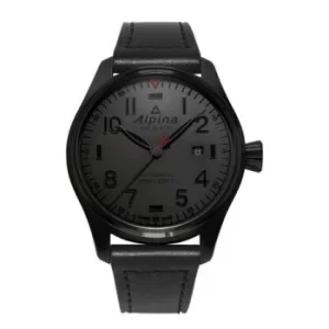 image of Alpina Startimer Pilot Automatic Shadow Leather Strap Watch