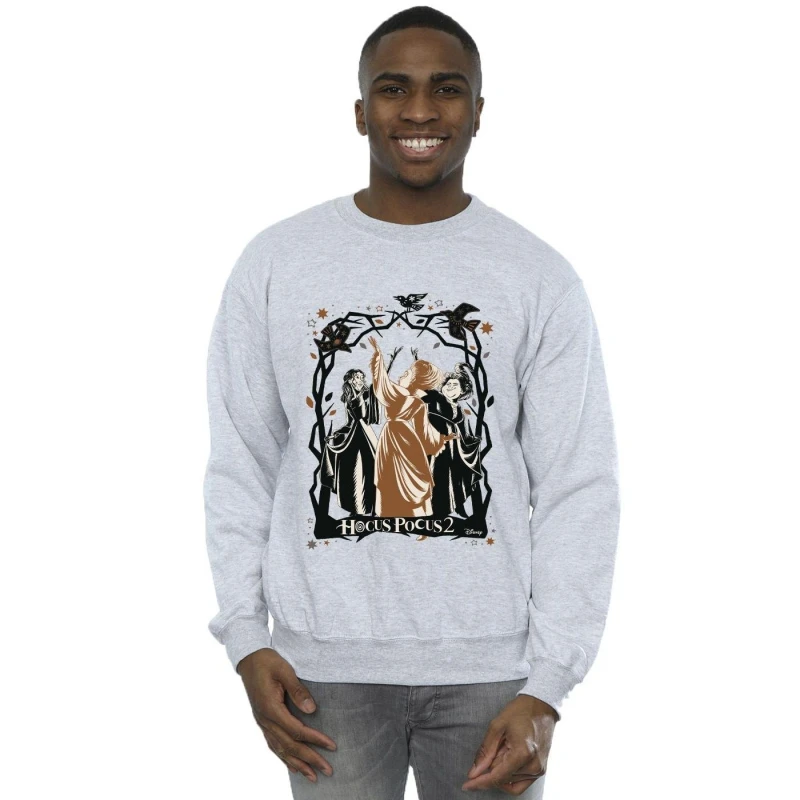 Image of Disney Men Hocus Pocus Birds Sweatshirt in Grey Size: Small Grey S Male 5063283797703