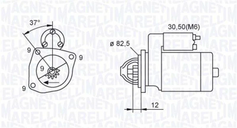 Image of MAGNETI MARELLI Starter motor MAGNETI MARELLI 063721264010