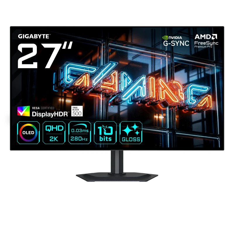 Image of Gigabyte MO27Q28GR 27Glossy WOLED QHD Gaming Monitor - 2560 x 1440.