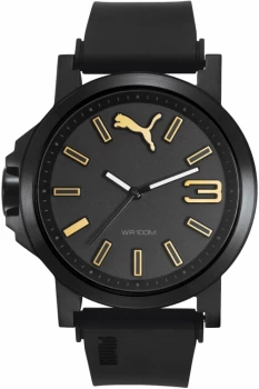Image of Mens Puma PU10346 ULTRASIZE 45 - Black gold Watch PU103462020