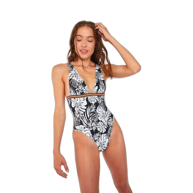 Image of banana moon Womens 1 Piece swimsuit Banana Moon Odalis Palmbree Noir Female S