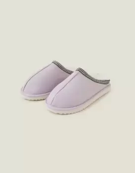 Image of Accessorize Suedette Braid Mule Slippers Purple, Size: L