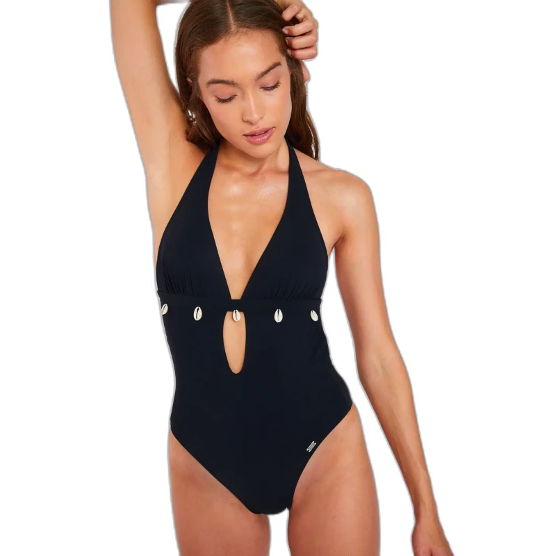 Image of banana moon 1 Piece swimsuit For Her Banana Moon Shellina Black Noir Female 2XL