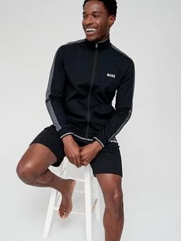 Image of BOSS Bodywear Tracksuit Lounge Zip Through Funnel Neck Jacket - Black Size XL Men
