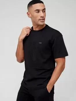 Image of Calvin Klein Mesh Chest Pocket T-Shirt - Black, Size S, Men