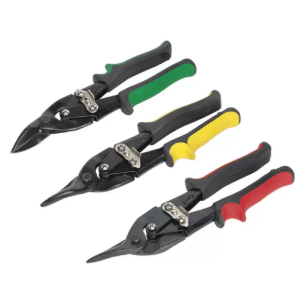 Image of Genuine SEALEY AK6907 Aviation Tin Snips Set 3pc