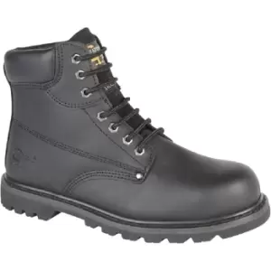 Image of Grafters Mens Padded Safety Toe Cap Boots (11 UK) (Black) - Black