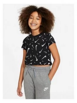 Image of Nike Girls Nsw Crop T-Shirt - Black