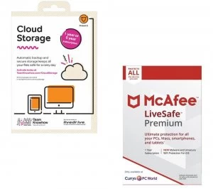 image of Mcafee LiveSafe Premium and Cloud Storage 2TB Backup Service Bundle