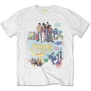 image of The Beatles - Yellow Submarine Vintage Movie Poster Unisex Small T-Shirt - White