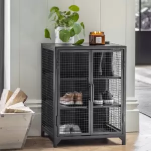 Image of Garden Trading Whitby 6 Wire Shoe Locker in Black & Steel