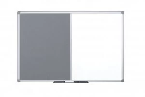 Bi-Office Maya Combo Aluminium Frame Board Grey 180x120cm