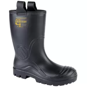 Image of Grafters Mens PVC Waterproof Industrial Safety Rigger Boot (12 UK) (Black) - Black
