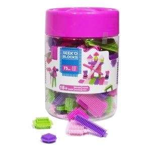 image of Seek'O Pink Barrel Building Blocks (75 Pieces)