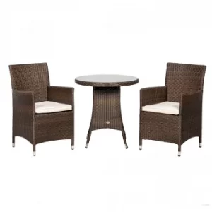 Image of Cannes 2 Seater Mocha Bistro Set Brown