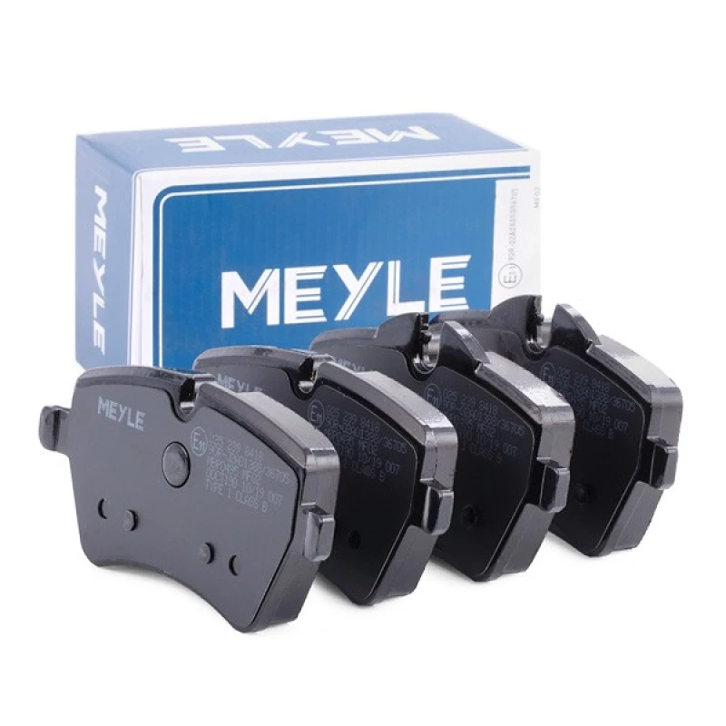 Image of MEYLE 025 239 8418 Brake pad set Front Axle, prepared for wear warning indicator, Original Quality, with anti-squeak plate Brake Pad Set,disc brake (