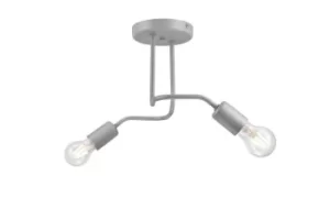 Image of Charlie Multi Arm Semi Flush Ceiling Light Silver, 2x E27