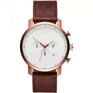 image of MVMT Rose Gold Natural Tan Chrono Watch MC01-RGDBR