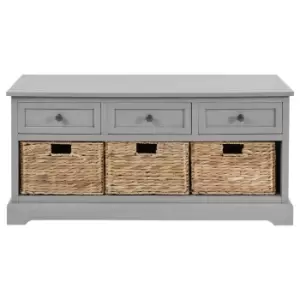 Image of Kendal 3-Drawer 3-Basket Storage Drawer Unit Grey