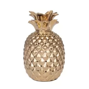 Image of Metallic Gold Ceramic Pineapple Cut-out Table Lamp