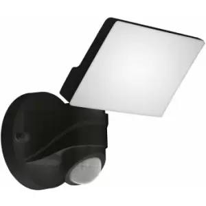 image of Loops - IP44 Outdoor Wall Light & pir Sensor Black Plastic 13W Built in LED Lamp