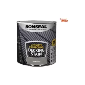 image of Ronseal - Ultimate Decking Stain - 2.5L - Stone Grey - Stone Grey