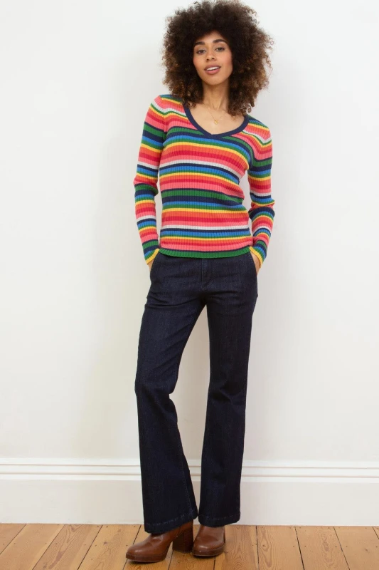 Image of Kite Womens Folke Flare Stretch Denim Jeans in Midnight Size: 10 Midnight Female 10