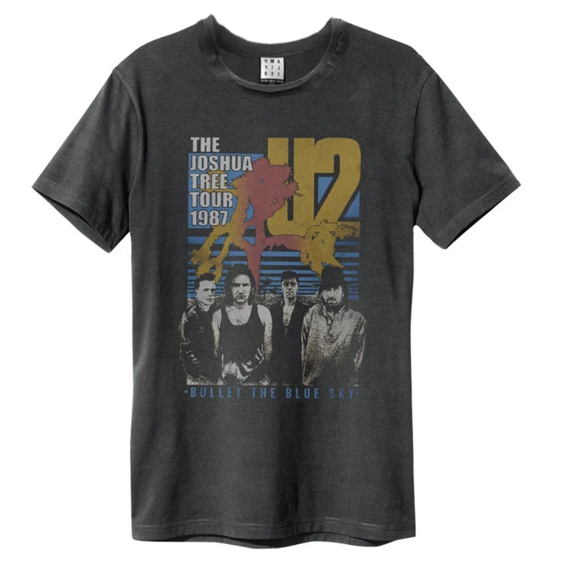 Image of Amplified Amplified Men Bullet The Blue Sky U2 T-Shirt in Charcoal Size: X-Small Charcoal XS Male 5059699758261