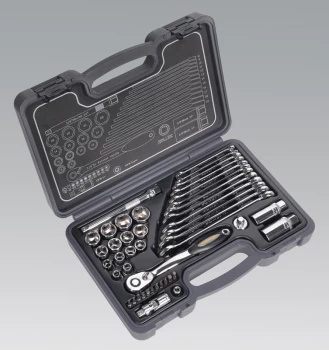 Image of Sealey AK7951 Socket & Spanner Set 44pc 3/8"Sq Drive WallDrive Metric