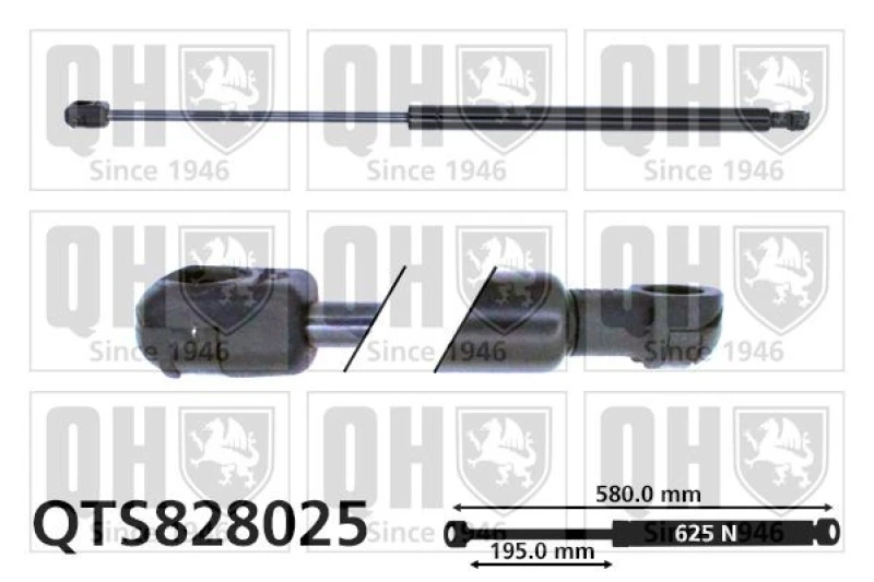 Image of QUINTON HAZELL Tailgate strut QUINTON HAZELL QTS828025