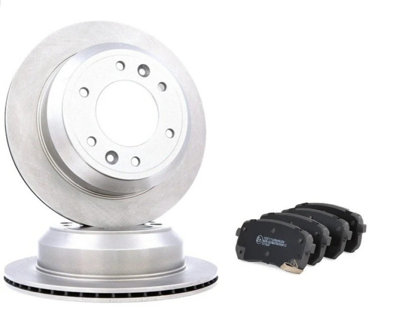 Image of RIDEX 3405B3357 Brake disc and pads set Rear Axle, Brake Disc Type: internally vented, with acoustic wear warning Brake Set,disc brakes (3405)