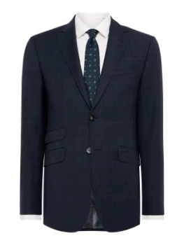 Image of Ted Baker Mens Quarrij Check Suit Jacket Teal