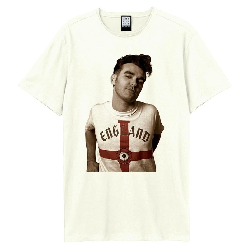 Image of Amplified Amplified Men Glam Glue Morrissey Vintage T-Shirt in White Size: Small White S Male 5063470958054
