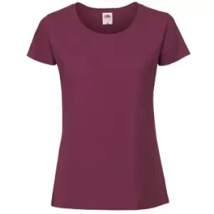 Image of Fruit Of The Loom Womens/Ladies Ringspun Premium T-Shirt (2XL) (Oxblood)