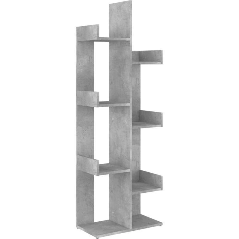 Image of VIDAXL Vidaxl - Book Cabinet Concrete Grey 48x25.5x140cm Engineered Wood 8720286645932