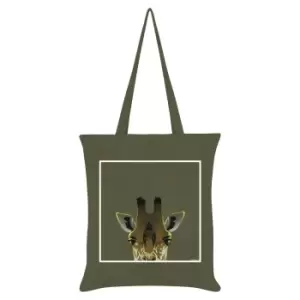 Image of Inquisitive Creatures Giraffe Tote Bag (One Size) (Olive)