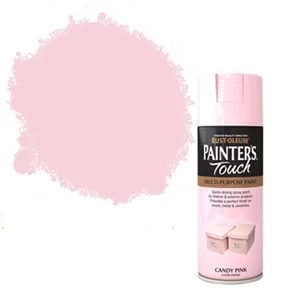 image of Rust-Oleum Painter's touch Candy pink Gloss Multi-surface Decorative spray Paint 400ml