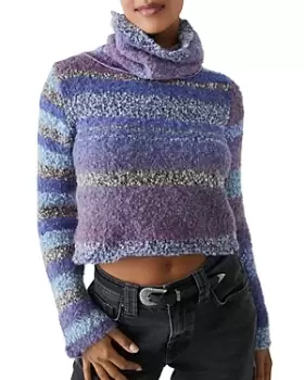 Image of Free People My Girl Striped Turtleneck Sweater