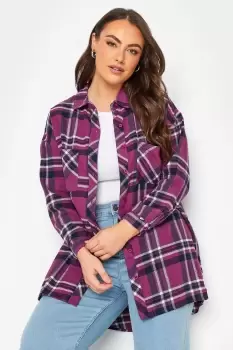 image of Check Brushed Boyfriend Shirt