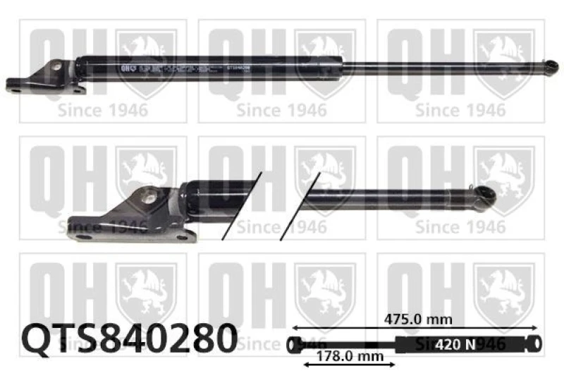 Image of QUINTON HAZELL Tailgate strut QUINTON HAZELL QTS840280