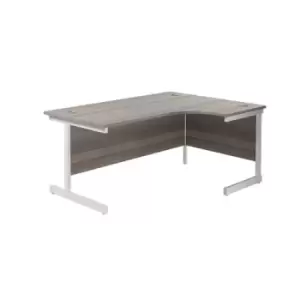 Image of Jemini Radial Right Hand Desk 1800x1200mm Grey Oak/White KF846024