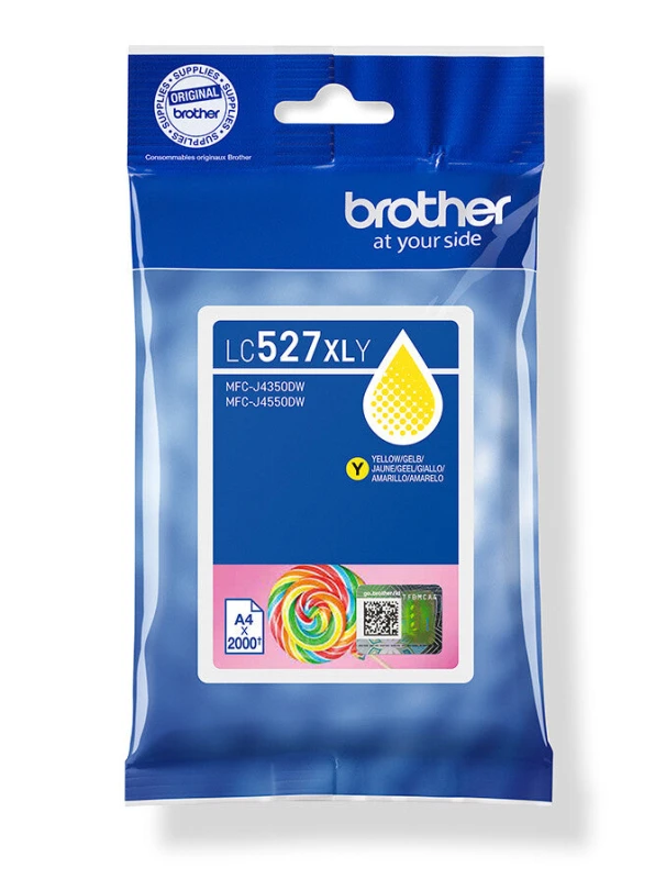 Image of Brother LC527XLY High Yield Yellow Ink Cartridge 2K Pages - LC527XLY EXRBRLC527XLY