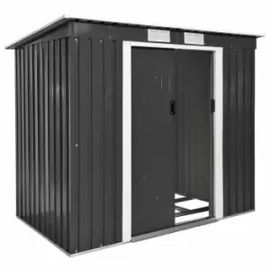 Image of Tectake Shed With Slanted Roof Grey