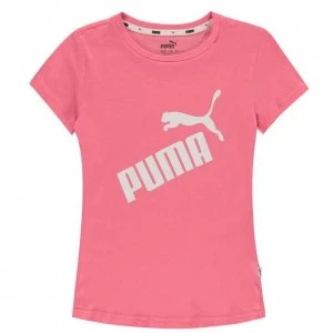 image of Puma Logo T Shirt Junior Girls - Pink