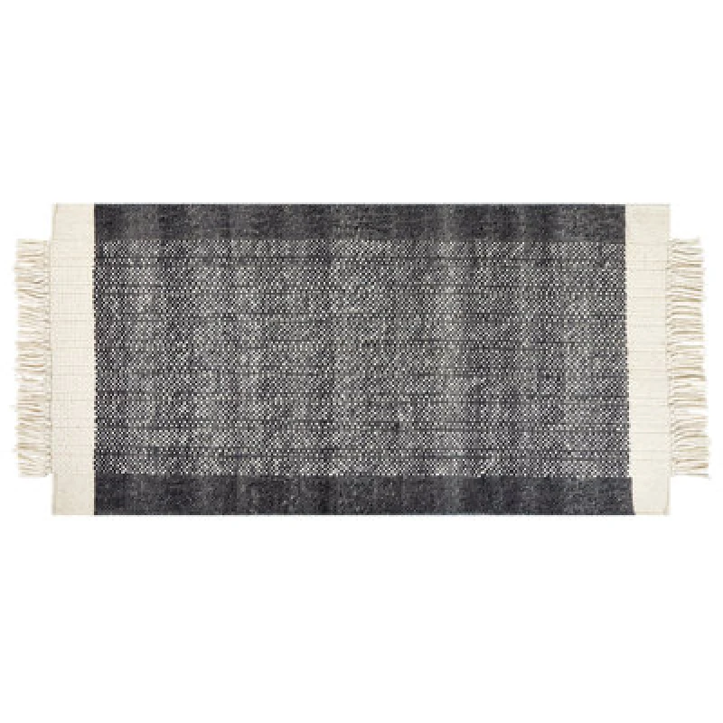 Image of Beliani Rug Atlanti Black 80 X 150 Cm Wool