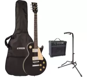 image of ENCORE E99 Electric Guitar Bundle - Gloss Black