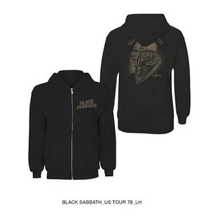 image of Black Sabbath - Tour 1978 Mens XXX-Large Zipped Hoodie - Black